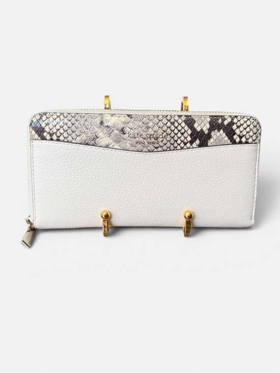 kate spade Handbags - Kate Spade Leila Large Continental Wallet White Snakeskin Print | GUC